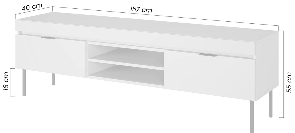 Dulap TV Sentia 157 cm pe bază metalică - cașmir / auriu