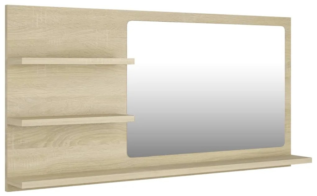 805018 vidaXL Oglindă de baie, stejar Sonoma, 90 x 10,5 x 45 cm, PAL