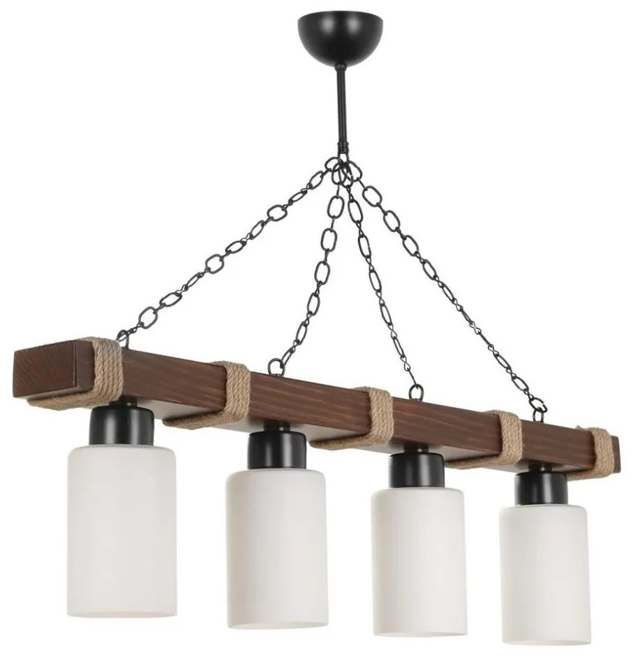 Candelabru cu lanț JASMIN 4xE27/40W/230V maro/alb