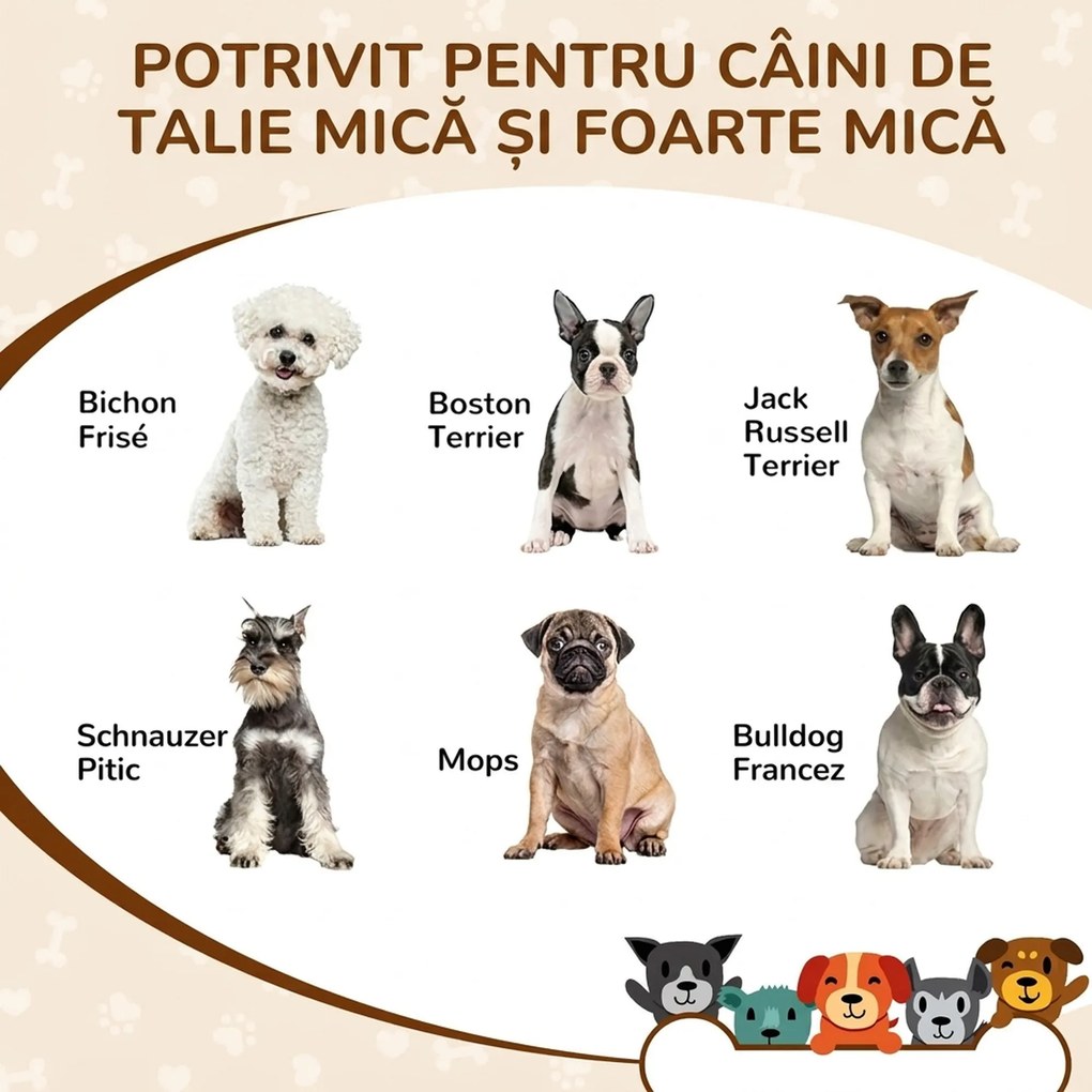 PawHut Cușcă pentru Câini, din Lemn și Deschideri în Formă de Lăbuță, Inimă și Os, Culcuș, Stejar | Aosom Romania