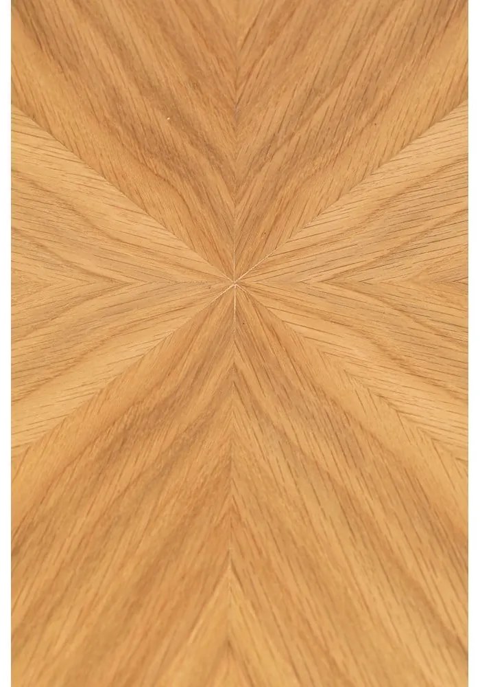 Masă de dining rotundă cu blat cu aspect de lemn de stejar ø 100 cm Fabio – White Label