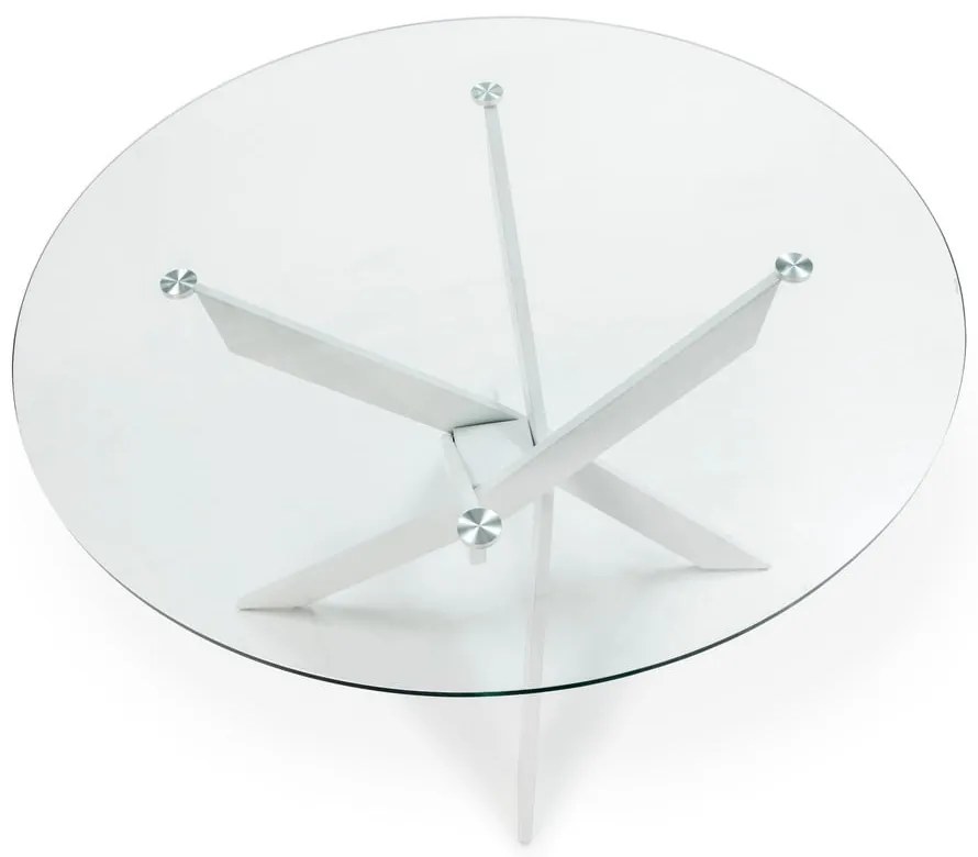 Masă de dining rotundă cu blat din sticlă 120x120 cm Ruth – Marckeric