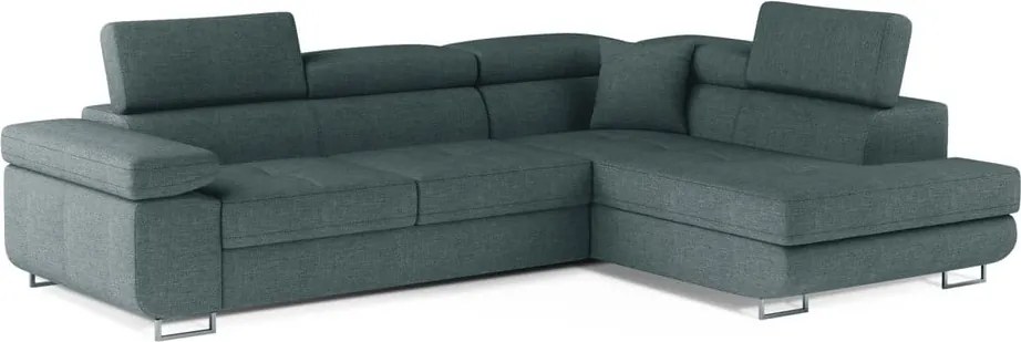 Colțar albastru extensibil/cu spațiu de depozitare (cu colț pe partea dreaptă/în formă de ”L”) Anton – ELTAP