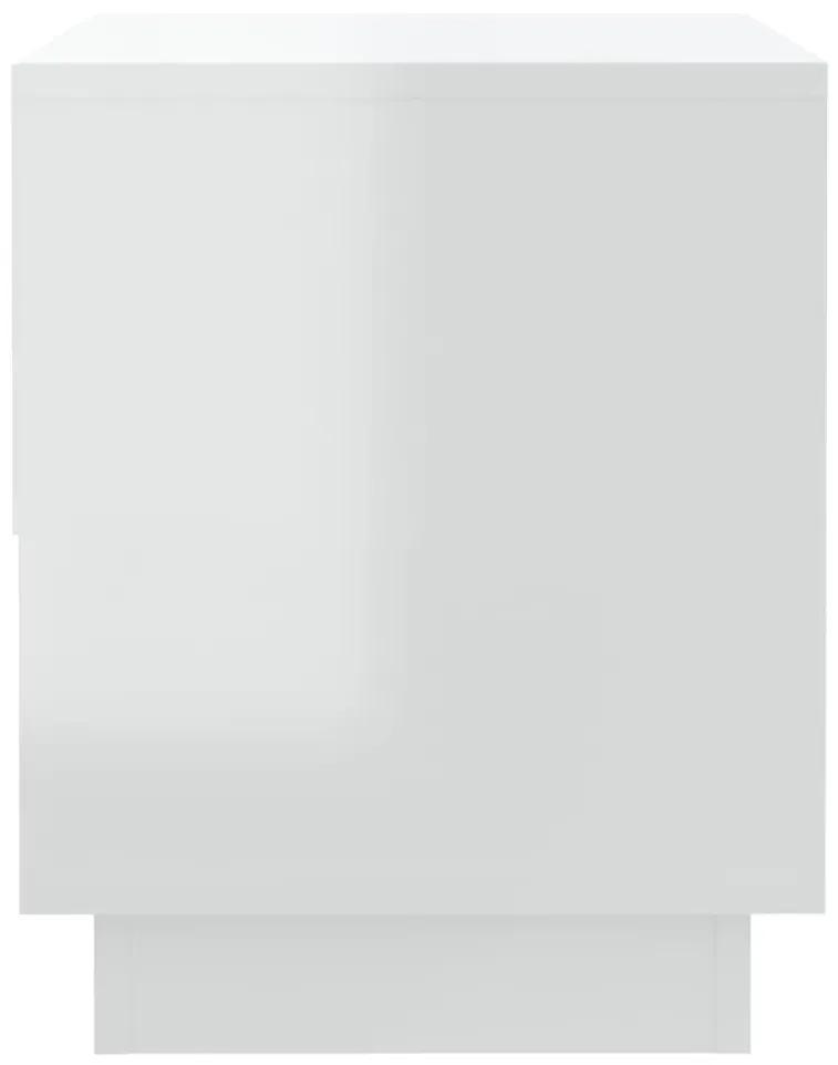 Noptiera, alb extralucios, 45x34x44 cm, PAL 1, Alb foarte lucios