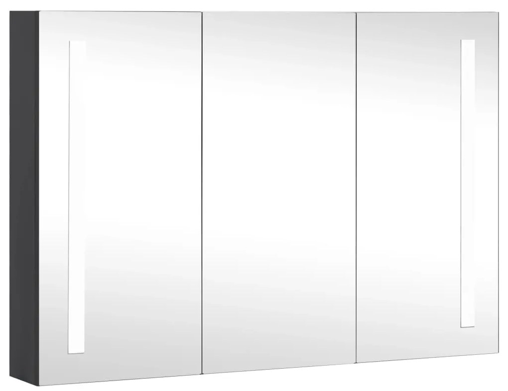 325544 vidaXL Dulap de baie cu oglindă și LED, 89x14x62 cm