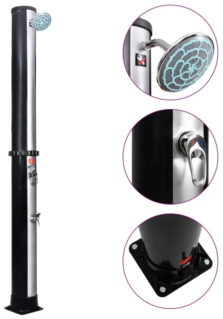 Dus exterior energie solara pentru piscina,gradina,terasa,40 l,robinet,220 cm