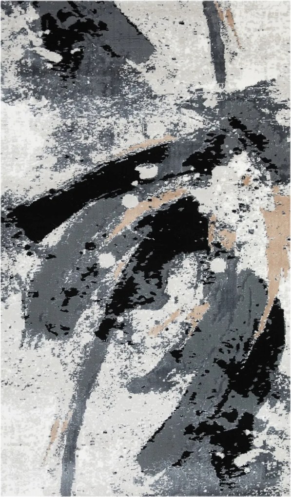 Covor Modern Living , Dormitor Dreptunghiular Yaman 1656B Gri Black (Alege dimensiunea: 60 x 130)