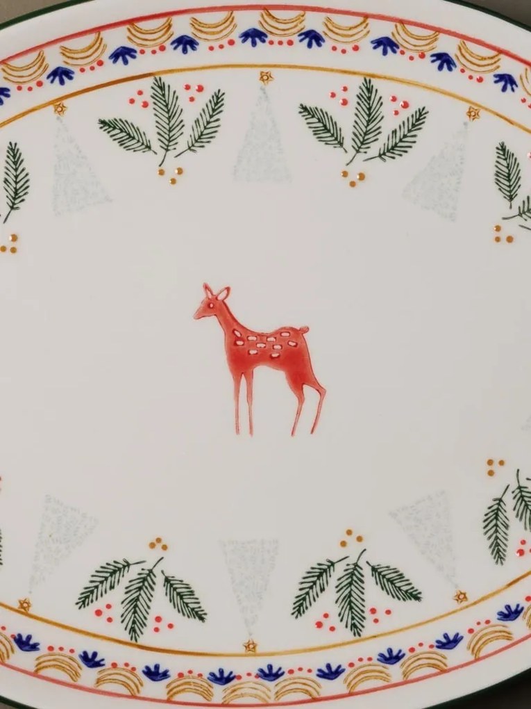 Set 2 platouri rotunde din ceramica, "Frimas"