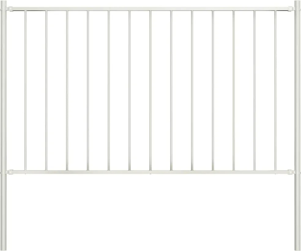vidaXL Panou de gard Woerden cu stâlpi din oțel 1,7x1,25 m, alb