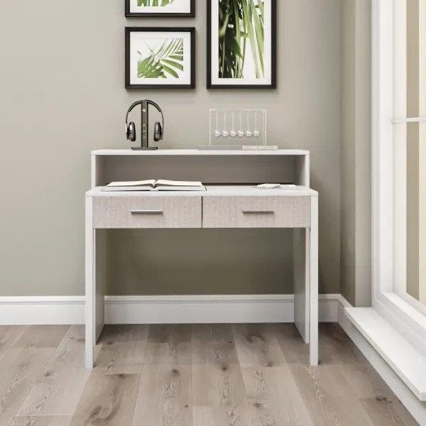 Masă de lucru 88x99 cm albă/bej