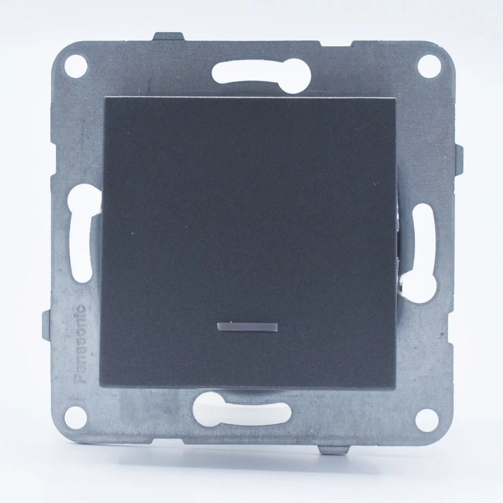 Intrerupator simplu cu led, 10A, IP20, Grafit, Panasonic Arkedia Slim/Karre Plus Plus
