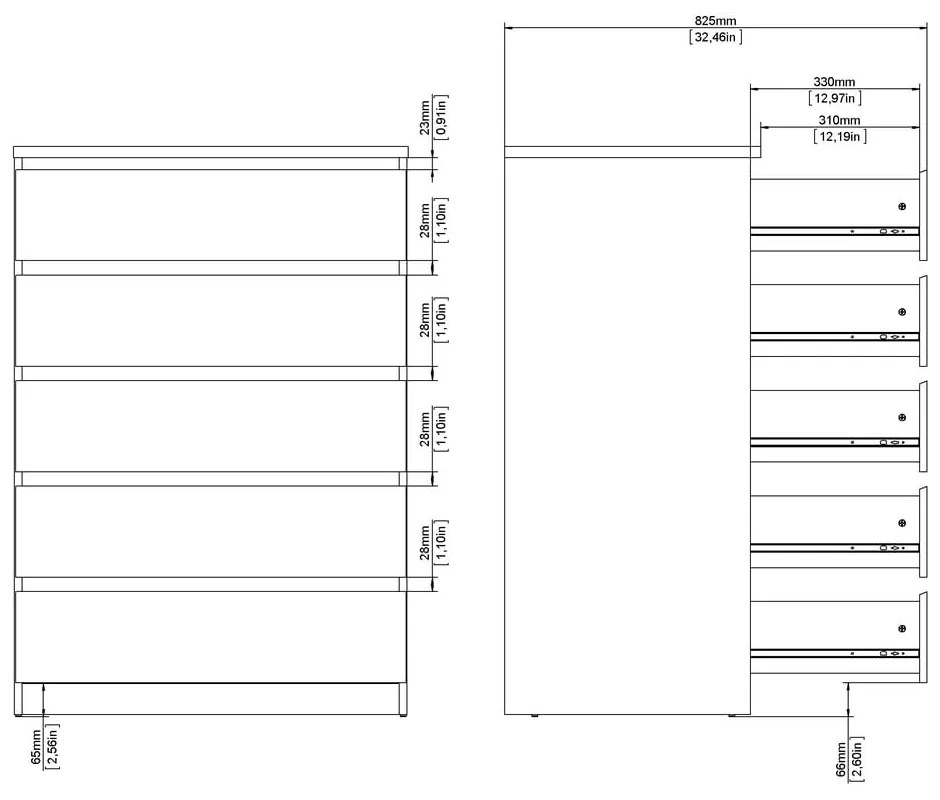 Comodă în culoare naturală cu aspect de lemn de stejar 77x111x50 cm Naia – Tvilum