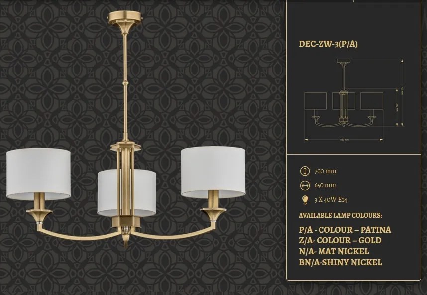 Candelabru 3 brate design clasic realizat manual Decor