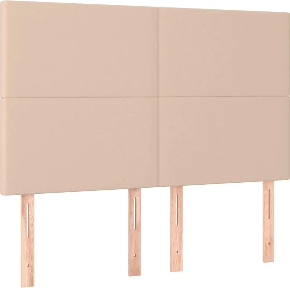 vidaXL Tăblie de pat Cappuccino 144x5x118/128 cm piele ecologică