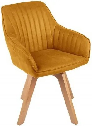 Set de 2 scaune pivotante Livorno catifea galben mustar