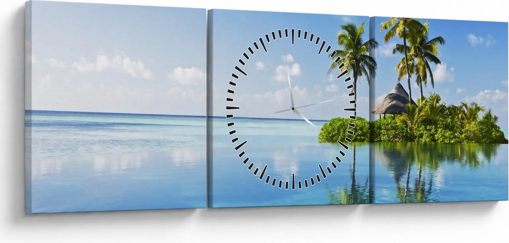 Tablou - Insula tropicală (cu ceas) (90x30 cm)