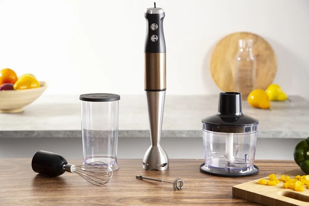 Set blender vertical, tocator si tel Rose Gold Metalic Line Berlinger Haus BH 9460