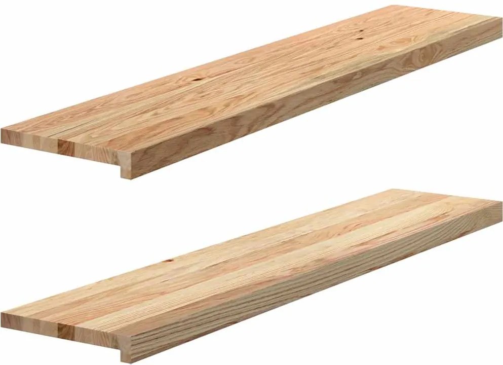 vidaXL Trepte scari 2 buc Stejar masiv netratat 120x25x2 cm