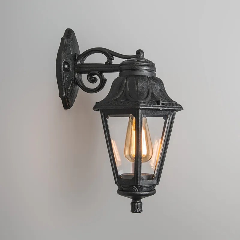 Lampă de perete exterioară rustică neagră IP44 - Anna