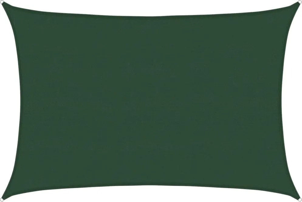 vidaXL Pânză parasolar, verde închis, 5x7 m, 160 g/m², HDPE