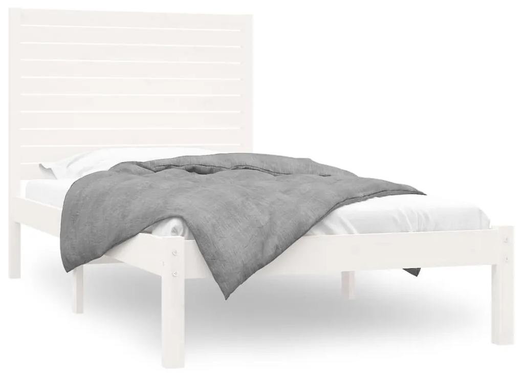 3104599 vidaXL Cadru de pat, alb, 100x200 cm, lemn masiv