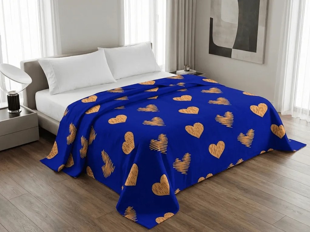 Cuvertura de pat GOLBINO, albastru inchis Dimensiune: 170 x 210 cm