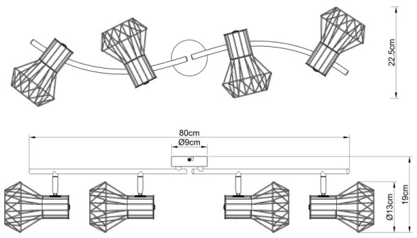 Spot PRISKA 4xE27/40W/230V Globo 54017-4M