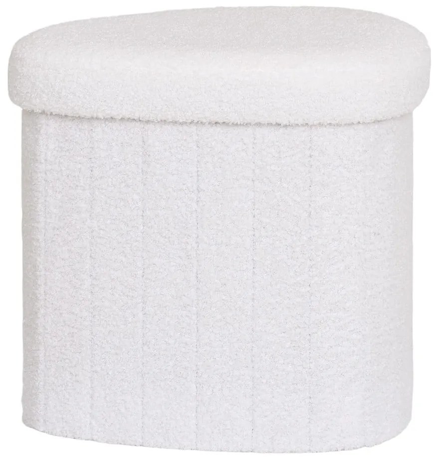Taburet alb cu tapițerie din țesătură bouclé Medford – House Nordic