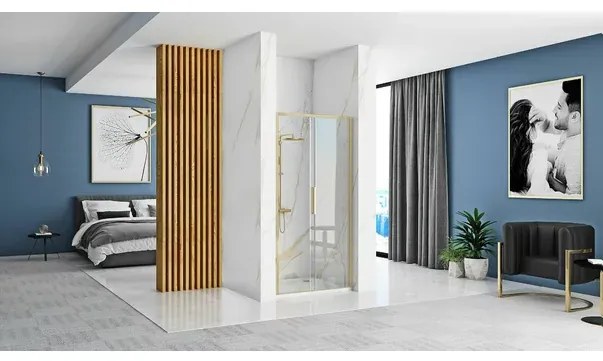 Paravan de dus tip Walk-in Rea Rapid Slide 120x195 cm profil auriu periat