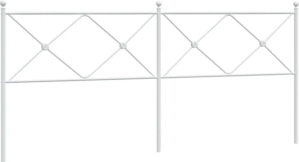 vidaXL Tăblie de pat de schimb metalică, alb, 200 cm