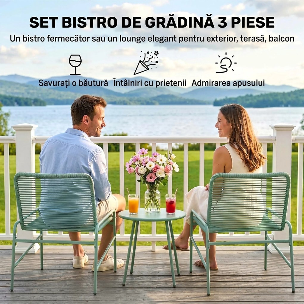 Outsunny set poliratan sintetic | Aosom Romania
