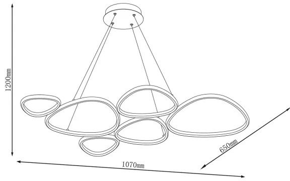 Lustră pe cablu LED PETRA LED/58W/230V 4000K neagră