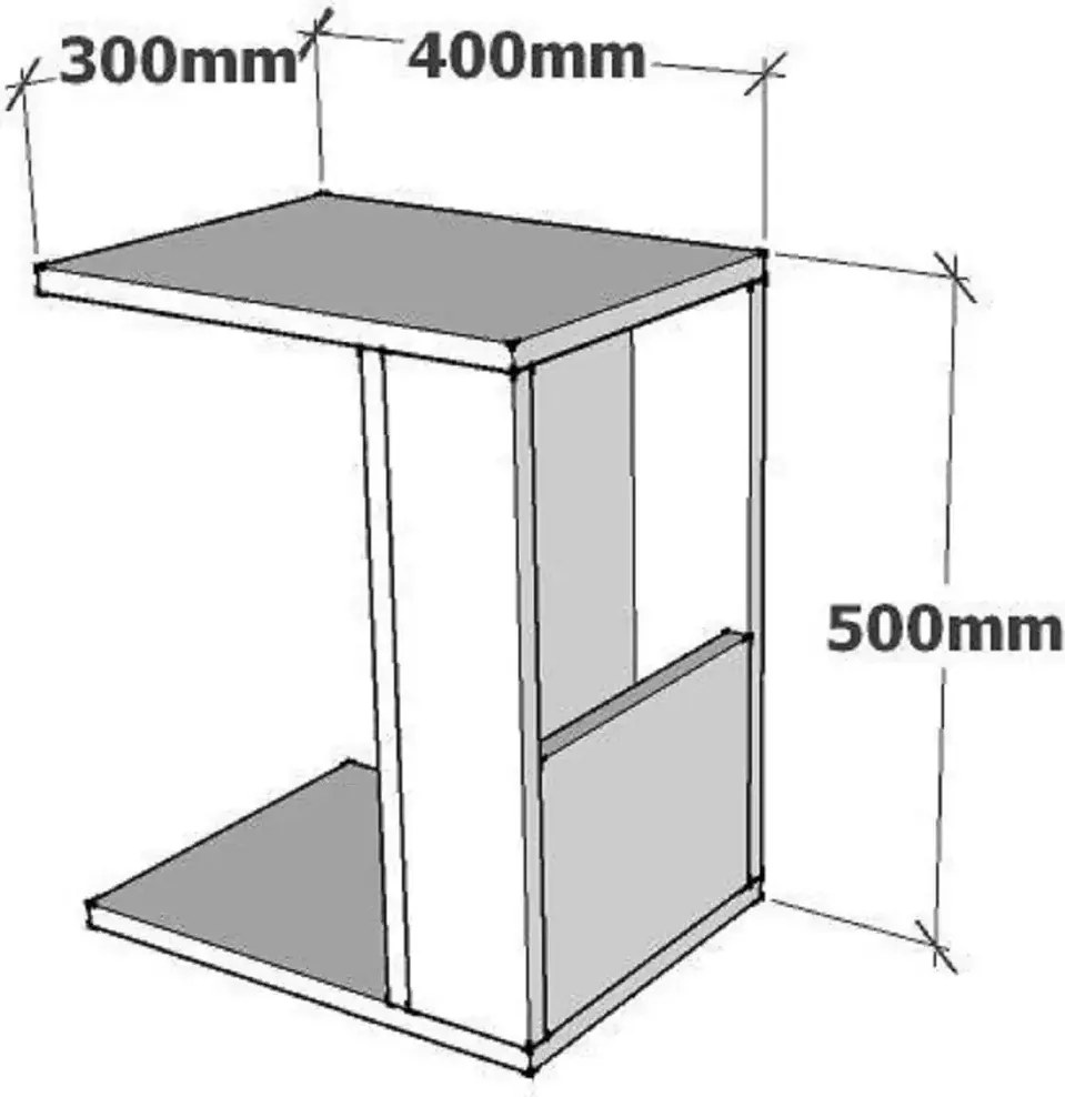 Masuta cafea laterala alba cu spatiu depozitare Carmen Homs