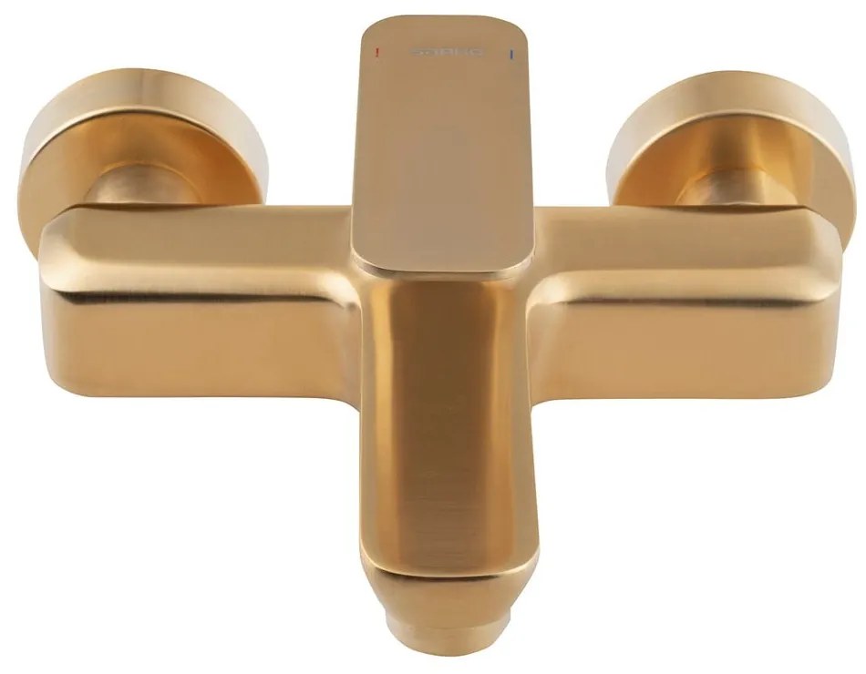 Baterie aurie pentru cadă cu montare pe perete (2 ieșiri) Spy – Sapho