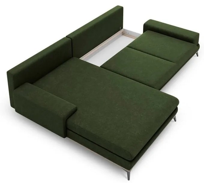 Colțar extensibil cu șezlong pe partea stângă, Windsor &amp; Co Sofas Planet, verde smarald