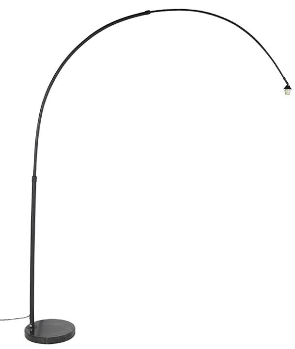 Lampă modernă cu arc negru cu bază de marmură - XXL