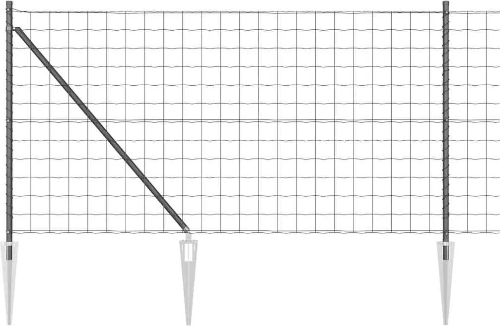 vidaXL Gard cu Stâlp Gri 1 x 25 m Oțel