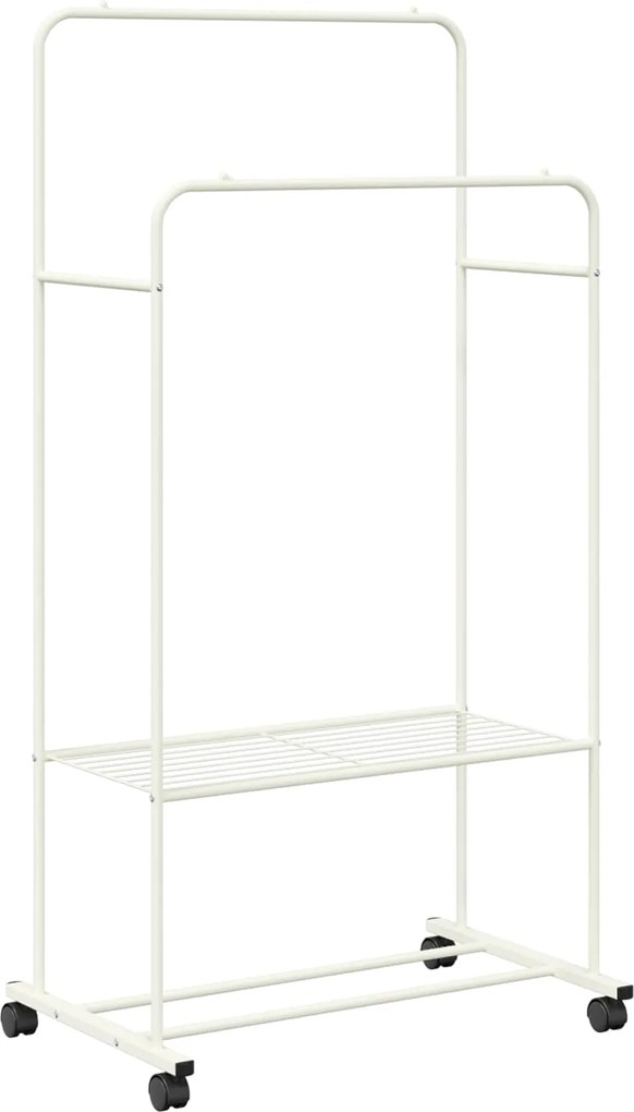 vidaXL Suport pentru Hârtie cu raft cu roata Alb 80 x 53 x 156 cm