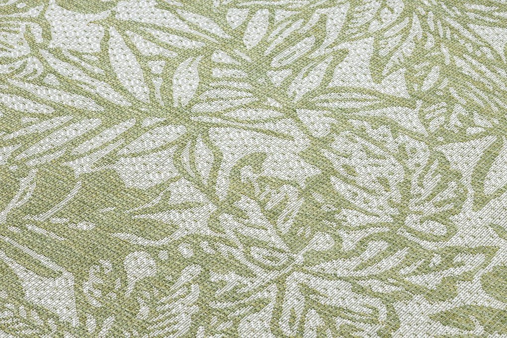 Covor SISAL SION frunze, tropical 22128 țesute plate ecru / verde