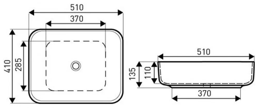 Lavoar cu design ceramic KR-384 BLM negru mat