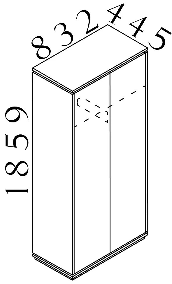 Dulap înalt Creator 83,2 x 44,5 x 185,9 cm, alb / antracit