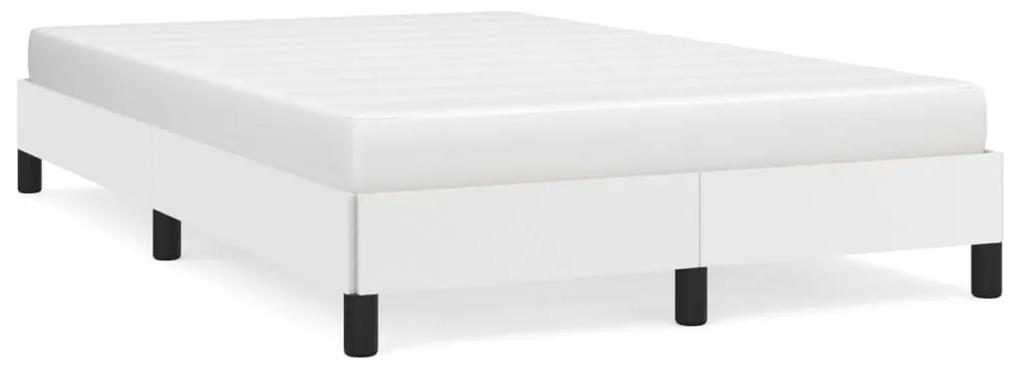 3269620 vidaXL Cadru de pat, alb, 120x190 cm, piele ecologică