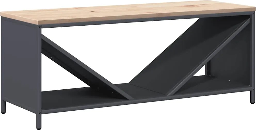 vidaXL Suport pentru lemne de foc cu blat lemn antracit