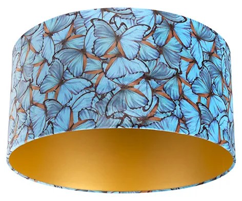 Abajur din catifea cu design de fluture 50/50/25 interior auriu