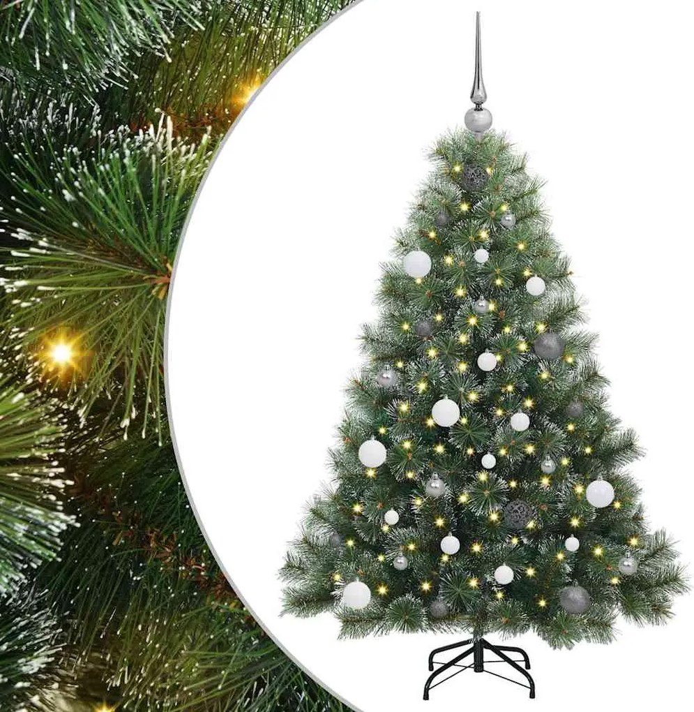 vidaXL Brad de Crăciun artificial cu 150 LED Verde 150 cm PE și PVC