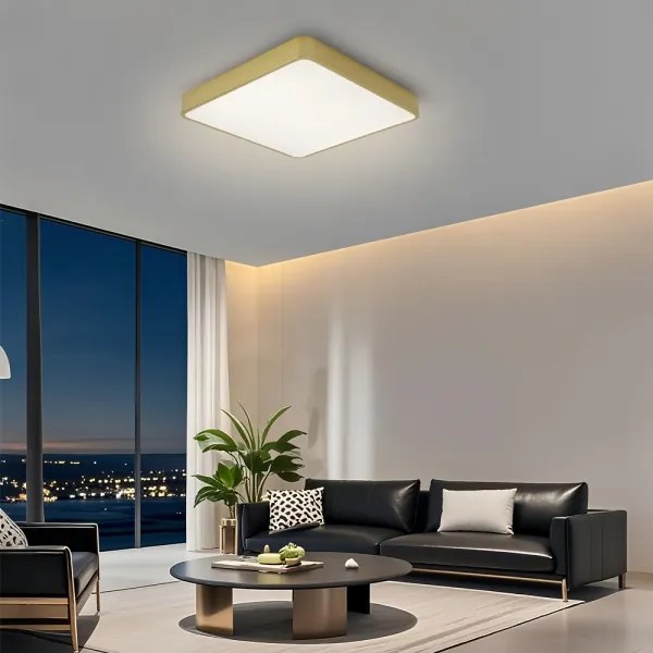 Brilagi-LED Plafonieră LED dimabilă POOL SQUARE 48W/230V 3000-6000K 50x50 cm aurie + telecomandă