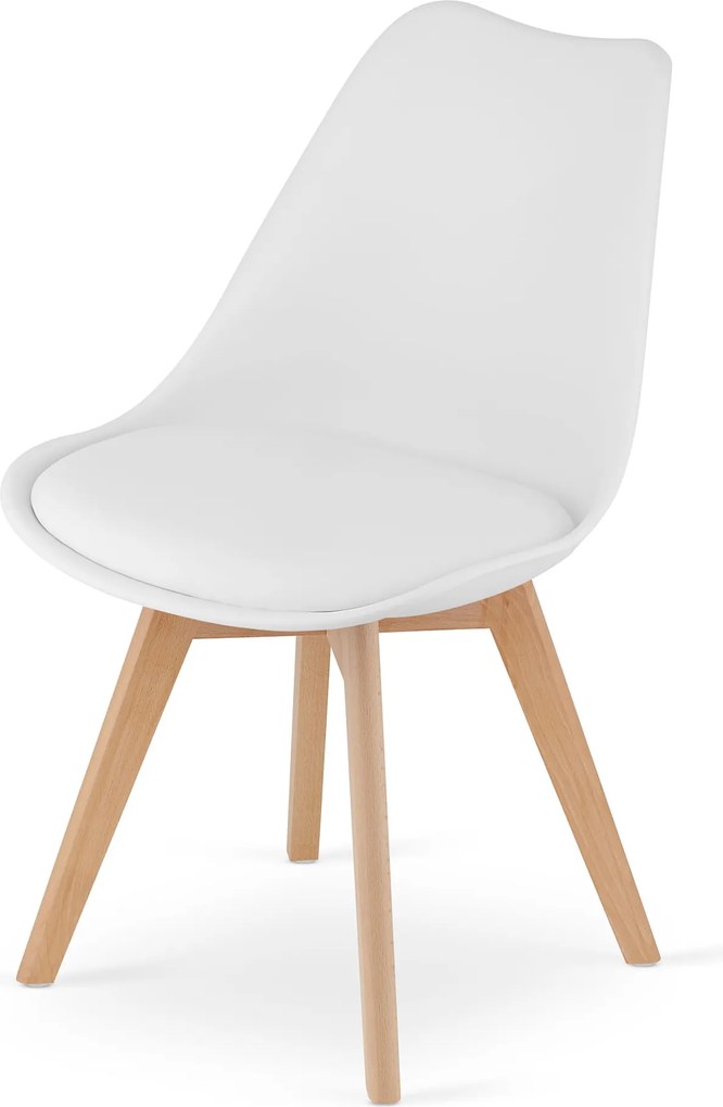 OFERTA Scaun alb BALI MARK cu picioare din fag calitatea a II-a