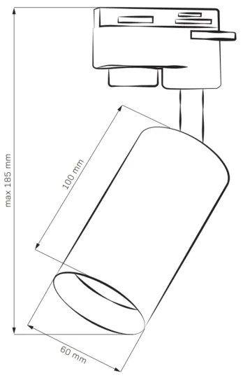 Spot pentru sistem de șină MARIBEL 3xGU10/10W/230V +1 m sistem de șină