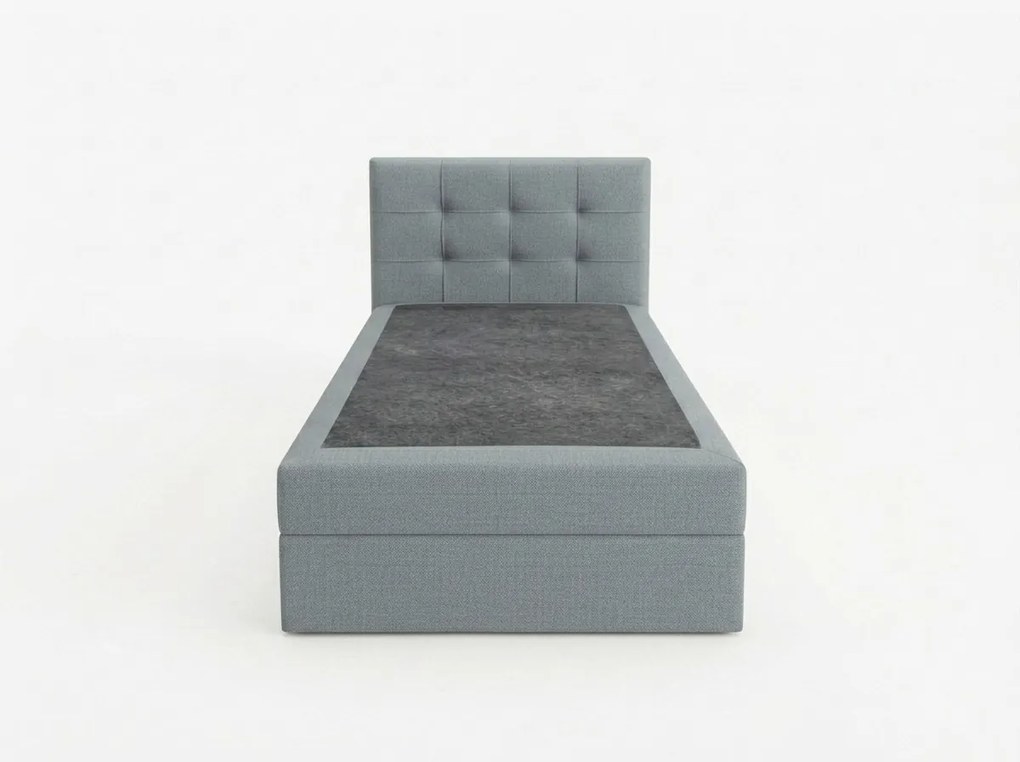 Pat tapițat boxspring DIRELIS TRINITY 90x200 cm gri Saltea: Saltea cu arcuri Bonell