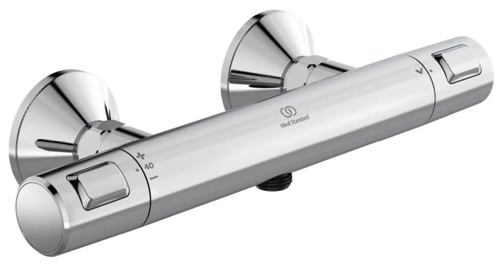 Baterie dus cu termostat T25, crom Crom lucios